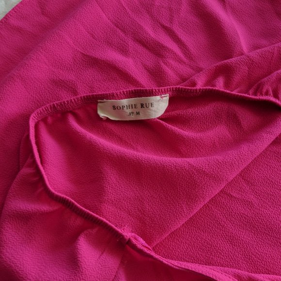 Sophie Rue Hot Pink Surplice Hater Top M - Picture 6 of 6